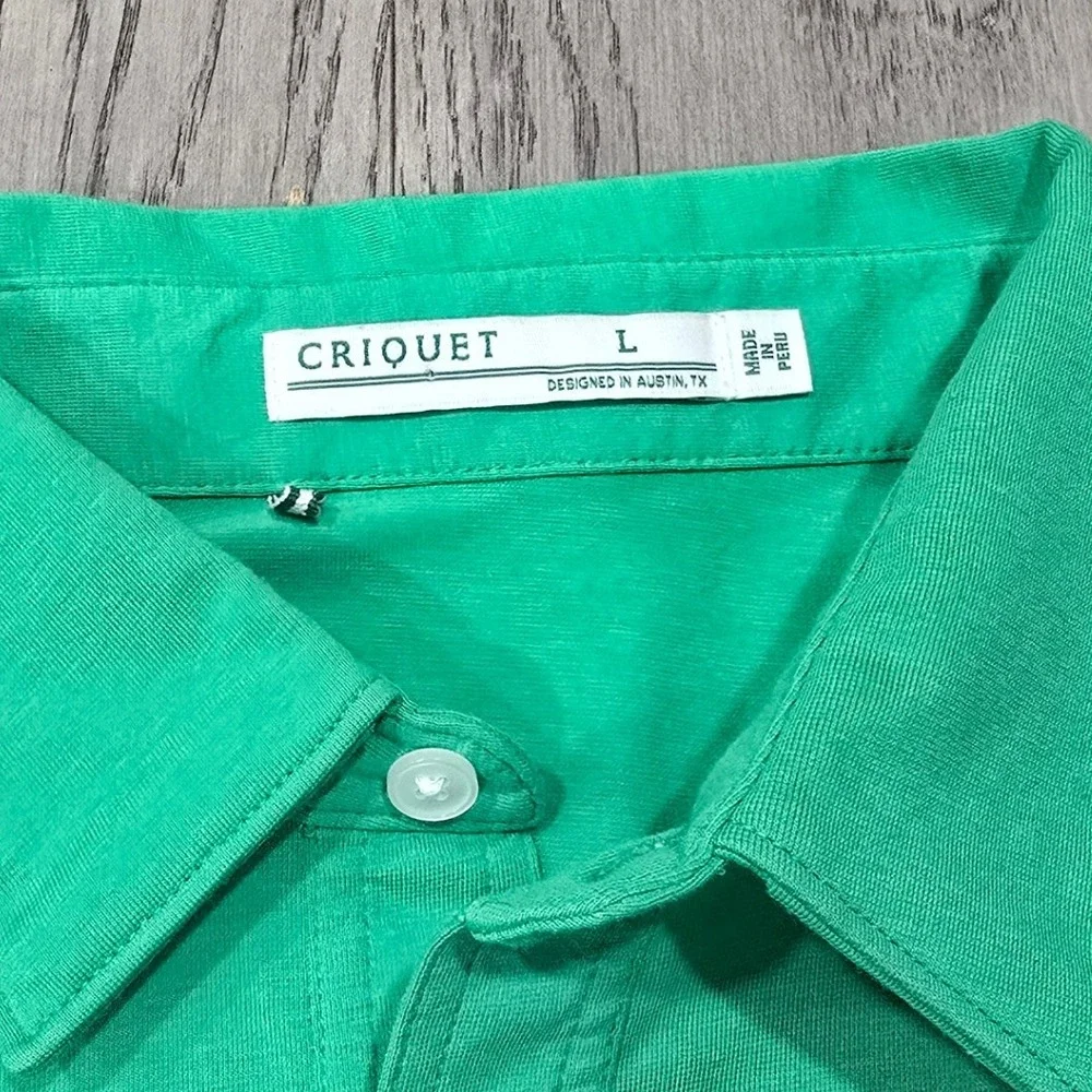Criquet Pocket Golf Polo Green Men's Large Sandwich Logo - Picture 3 of 9